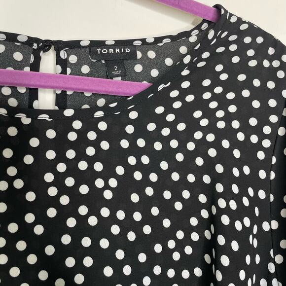 Torrid Abbey Georgette Puff Sleev Blouse 2 - Picture 8 of 8